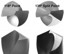 Viking Drill and Tool - Point 118° and 135° Split point